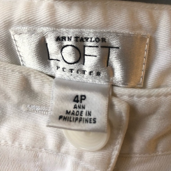 Loft Cropped White Denim Jeans Size 4 Petite - Picture 3 of 6